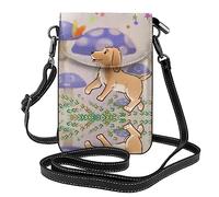 Small Cell Phone Purse 7.6x4.9in HYTTER Cartoon mushroom with dog Prints Fashionable, Practical, and Multifunctional for Walking, Camping, Shopping, Travel