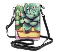 Small Cell Phone Purse 7.6x4.9in HYTTER Cartoon Succulents Prints Fashionable, Practical, and Multifunctional for Walking, Camping, Shopping, Travel