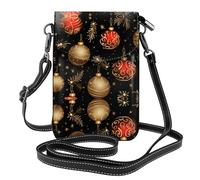 Small Cell Phone Purse 7.6x4.9in HYTTER christmas ball golden bell Prints Fashionable, Practical, and Multifunctional for Walking, Camping, Shopping, Travel