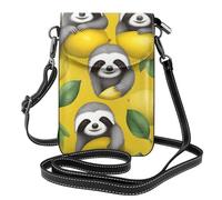 Small Cell Phone Purse 7.6x4.9in HYTTER Cute sloths on yellow lemons Prints Fashionable, Practical, and Multifunctional for Walking, Camping, Shopping, Travel