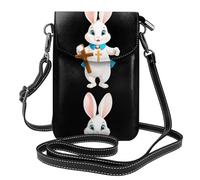 Small Cell Phone Purse 7.6x4.9in HYTTER Little white rabbit holding a cross Prints Fashionable, Practical, and Multifunctional for Walking, Camping, Shopping, Travel