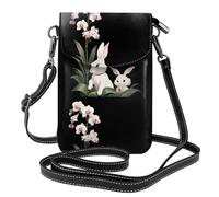 Small Cell Phone Purse 7.6x4.9in HYTTER Little white rabbit picking orchids Prints Fashionable, Practical, and Multifunctional for Walking, Camping, Shopping, Travel