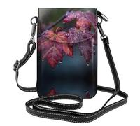 Small Cell Phone Purse 7.6x4.9in HYTTER Maple leaves in the rain Prints Fashionable, Practical, and Multifunctional for Walking, Camping, Shopping, Travel