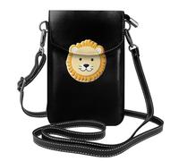 Small Cell Phone Purse 7.6x4.9in MSRHIUEF Cute little lion with sunflower Printed Fashionable, Practical, Multifunctional Leather Crossbody Flap Phone Case for Women