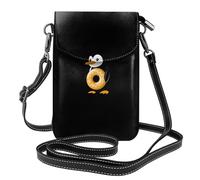 Small Cell Phone Purse 7.6x4.9in MSRHIUEF Cute penguin donut Printed Fashionable, Practical, Multifunctional Leather Crossbody Flap Phone Case for Women