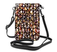 Small Cell Phone Purse 7.6x4.9in MSRHIUEF Dense mesh Printed Fashionable, Practical, Multifunctional Leather Crossbody Flap Phone Case for Women