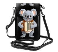 Small Cell Phone Purse 7.6x4.9in MSRHIUEF Koala playing the accordion Printed Fashionable, Practical, Multifunctional Leather Crossbody Flap Phone Case for Women