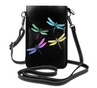 Small Cell Phone Purse 7.6x4.9in MSRHIUEF The four dragonfly brothers Printed Fashionable, Practical, Multifunctional Leather Crossbody Flap Phone Case for Women