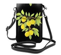 Small Cell Phone Purse 7.6x4.9in MSRHIUEF Yellow fruits on the tree Printed Fashionable, Practical, Multifunctional Leather Crossbody Flap Phone Case for Women