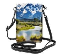 Small Cell Phone Purse 7.6x4.9in WHJSHOP grand teton national park Printing Fashionable, Practical, Multifunctional Leather Crossbody Flap Phone Case for Women