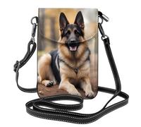 Small Cell Phone Purse 7.6x4.9in WHJSSF Animal german shepherd Prints Fashionable, Practical, Multifunctional Leather Crossbody Flap Phone Case for Women