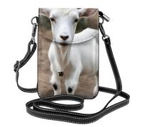 Small Cell Phone Purse 7.6x4.9in WHJSSF Cute Goat Prints Fashionable, Practical, Multifunctional Leather Crossbody Flap Phone Case for Women