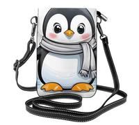 Small Cell Phone Purse 7.6x4.9in WHJSSF Cute Penguin Prints Fashionable, Practical, Multifunctional Leather Crossbody Flap Phone Case for Women