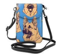 Small Cell Phone Purse 7.6x4.9in WHJSSF german shepherd dog Prints Fashionable, Practical, Multifunctional Leather Crossbody Flap Phone Case for Women
