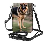 Small Cell Phone Purse 7.6x4.9in WHJSSF Maple German Shepherd Dog Prints Fashionable, Practical, Multifunctional Leather Crossbody Flap Phone Case for Women