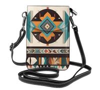 Small Cell Phone Purse 7.6x4.9in WHJSSF Native American Patterns Prints Fashionable, Practical, Multifunctional Leather Crossbody Flap Phone Case for Women