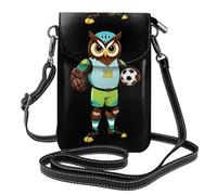 Small Cell Phone Purse 7.6x4.9in WHJSSF Owl Goalkeeper Prints Fashionable, Practical, Multifunctional Leather Crossbody Flap Phone Case for Women