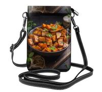 Small Cell Phone Purse 7.6x4.9in WHJSSF Scented roasted sweet potatoes Prints Fashionable, Practical, Multifunctional Leather Crossbody Flap Phone Case for Women