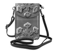 Small Cell Phone Purse 7.6x4.9in YYHHAOFA Exquisite snowflake structure Picture Fashionable, Practical, Multifunctional Leather Crossbody Flap Phone Case for Women