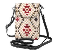 Small Cell Phone Purse 7.6x4.9in YYHHAOFA Geometric vector Picture Fashionable, Practical, Multifunctional Leather Crossbody Flap Phone Case for Women