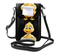 Small Cell Phone Purse 7.6x4.9in YYHHAOFA Little duck looking at the test pape Picture Fashionable, Practical, Multifunctional Leather Crossbody Flap Phone Case for Women