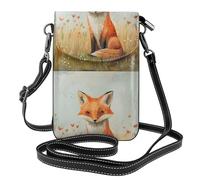 Small Cell Phone Purse 7.6x4.9in YYHHAOFA Little fox in the field Picture Fashionable, Practical, Multifunctional Leather Crossbody Flap Phone Case for Women