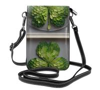 Small Cell Phone Purse 7.6x4.9in YYHHAOFA Origami Clover Picture Fashionable, Practical, Multifunctional Leather Crossbody Flap Phone Case for Women