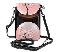 Small Cell Phone Purse 7.6x4.9in YYHHAOFA Peach Blossom Crystal Ball Picture Fashionable, Practical, Multifunctional Leather Crossbody Flap Phone Case for Women