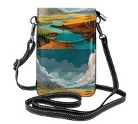 Small Cell Phone Purse 7.6x4.9in YYHHAOFA Scenery along the way Picture Fashionable, Practical, Multifunctional Leather Crossbody Flap Phone Case for Women