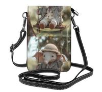Small Cell Phone Purse 7.6x4.9in YYHHAOFA The little elephant on the swing Picture Fashionable, Practical, Multifunctional Leather Crossbody Flap Phone Case for Women