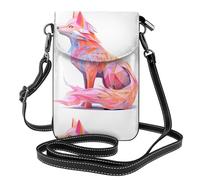 Small Cell Phone Purse 7.6x4.9in YYHWHJDE Colorful Origami Fox Pattern Fashionable, Practical, Multifunctional Leather Crossbody Flap Phone Case for Women