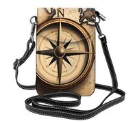 Small Cell Phone Purse 7.6x4.9in YYHWHJDE Compass and Old World Map Pattern Fashionable, Practical, Multifunctional Leather Crossbody Flap Phone Case for Women