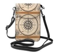 Small Cell Phone Purse 7.6x4.9in YYHWHJDE Compass Map Nautical Pattern Fashionable, Practical, Multifunctional Leather Crossbody Flap Phone Case for Women