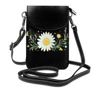 Small Cell Phone Purse 7.6x4.9in YYHWHJDE Daisy In The Starry Sky Pattern Fashionable, Practical, Multifunctional Leather Crossbody Flap Phone Case for Women