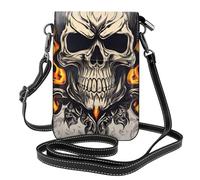 Small Cell Phone Purse 7.6x4.9in YYHWHJDE fire Skull Pattern Fashionable, Practical, and Multifunctional for Walking, Camping, Shopping, Travel