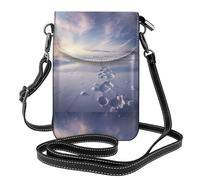 Small Cell Phone Purse 7.6x4.9in YYHWHJDE Footprints In The Snow Pattern Fashionable, Practical, Multifunctional Leather Crossbody Flap Phone Case for Women