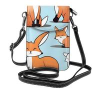 Small Cell Phone Purse 7.6x4.9in YYHWHJDE Fox in Different Poses Pattern Fashionable, Practical, Multifunctional Leather Crossbody Flap Phone Case for Women