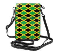Small Cell Phone Purse 7.6x4.9in YYHWHJDE jamaica flag Pattern Fashionable, Practical, Multifunctional Leather Crossbody Flap Phone Case for Women