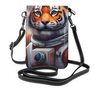 Small Cell Phone Purse 7.6x4.9in YYHWHJDE Little Tiger in Space Pattern Fashionable, Practical, Multifunctional Leather Crossbody Flap Phone Case for Women
