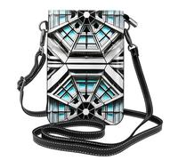 Small Cell Phone Purse 7.6x4.9in YYHWHJDE Octagon Building Pattern Fashionable, Practical, Multifunctional Leather Crossbody Flap Phone Case for Women
