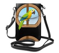 Small Cell Phone Purse 7.6x4.9in YYHWHJDE Parrot In The Small Window Pattern Fashionable, Practical, Multifunctional Leather Crossbody Flap Phone Case for Women
