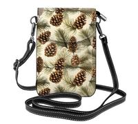Small Cell Phone Purse 7.6x4.9in YYHWHJDE pine cone border Pattern Fashionable, Practical, and Multifunctional for Walking, Camping, Shopping, Travel