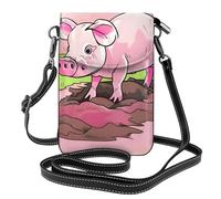 Small Cell Phone Purse 7.6x4.9in YYHWHJDE Pink piglet Pattern Fashionable, Practical, Multifunctional Leather Crossbody Flap Phone Case for Women