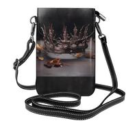 Small Cell Phone Purse 7.6x4.9in YYHWHJDE Simple Dead Leaf Crown Pattern Fashionable, Practical, Multifunctional Leather Crossbody Flap Phone Case for Women