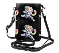 Small Cell Phone Purse 7.6x4.9in YYHWHJDE Space cat in the starry sky Pattern Fashionable, Practical, Multifunctional Leather Crossbody Flap Phone Case for Women