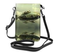 Small Cell Phone Purse 7.6x4.9in YYHWHJDE Steam Whale Airship Pattern Fashionable, Practical, Multifunctional Leather Crossbody Flap Phone Case for Women