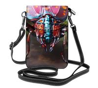 Small Cell Phone Purse 7.6x4.9in YYHWHJDE Strange Insects Pattern Fashionable, Practical, Multifunctional Leather Crossbody Flap Phone Case for Women