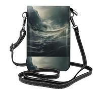 Small Cell Phone Purse 7.6x4.9in YYHWHJDE The Turbulent Sea Surface Pattern Fashionable, Practical, Multifunctional Leather Crossbody Flap Phone Case for Women