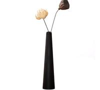 Small Ceramic Bud Vase Tall Conic Flower Single Stem Vases Black Vase Home Decorative Floral Centerpiece for Wedding and Office (Black)