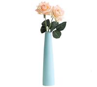 Small Ceramic Bud Vase Tall Conic Flower Single Stem Vases Home Decorative Floral Centerpiece for Wedding and Office (Light Blue)